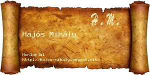 Hajós Mihály névjegykártya